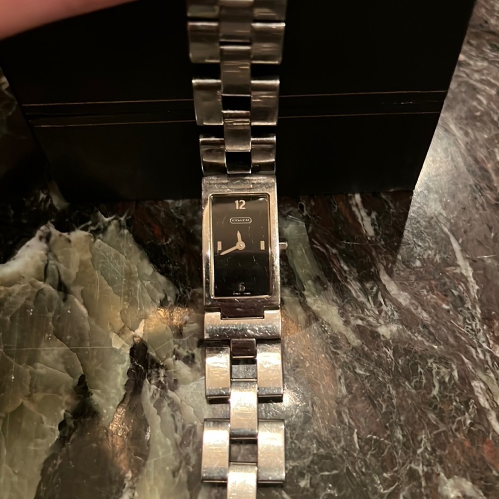 Coach Women’s Sterling Silver Bracelet Watch